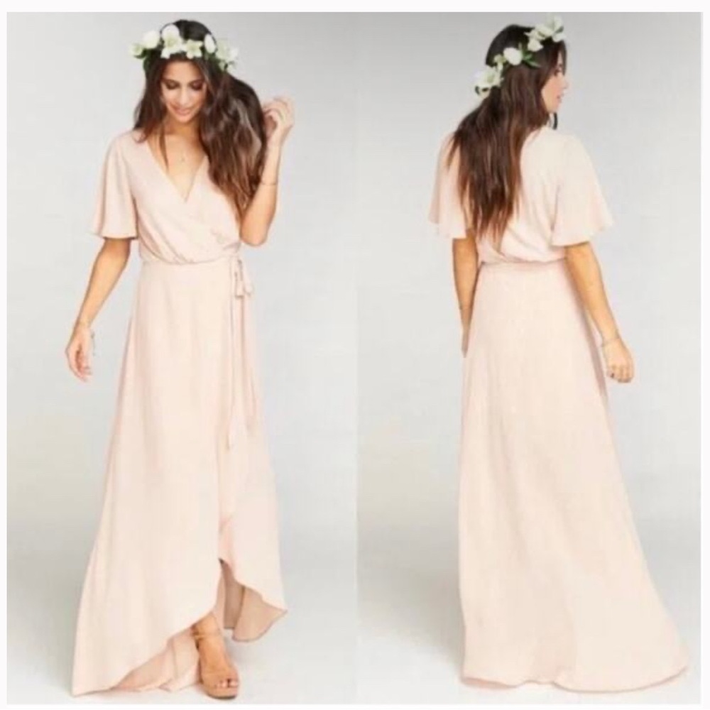 Show Me Your Mu Mu Sophia Wrap‎ Dress Dusty Blush Size Large